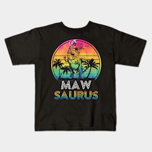 Mawsaurus Dinosaur Maw Saurus Family Matching Tie Dye Kids T-Shirt